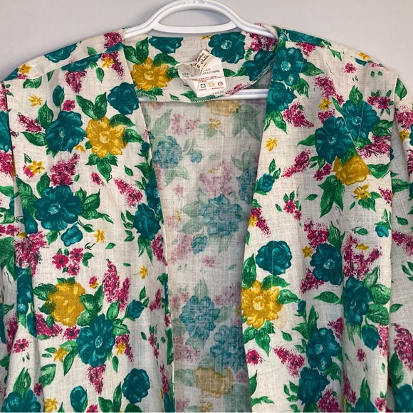 Vintage 70s open floral blazer - Picture 3 of 10